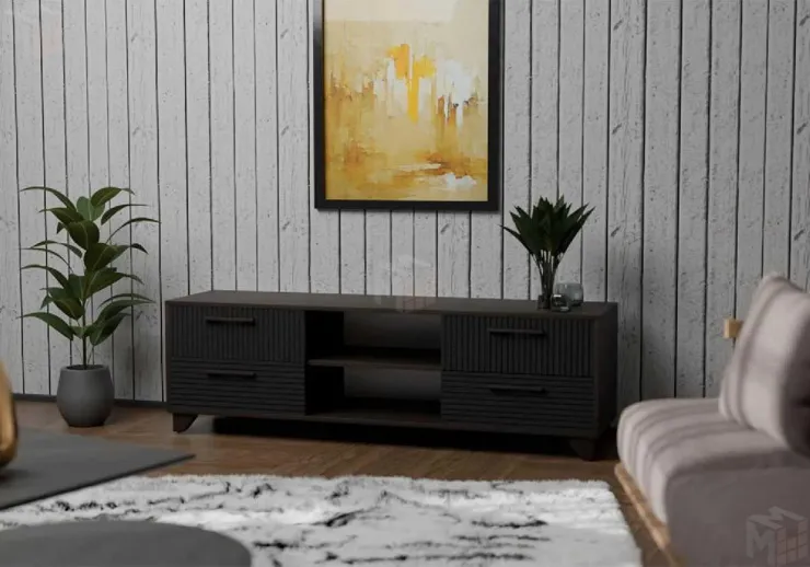 Тумба под ТВ Копенгаген с нишей (венге/серый графит)