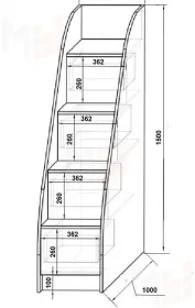 Кровать-чердак ФУТ-4/1 + тумба-лестница ФУТ-13/8 серия Футбол