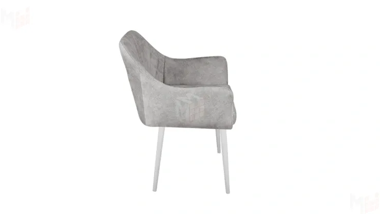 Стул Chester Т6 Белый муар Велюр V004 светло-серый