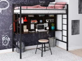Кровать-чердак Севилья - 1.2 со столом и полкой