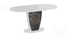 Стол обеденный Монреаль Тип 1 Белый глянец, Моод темный