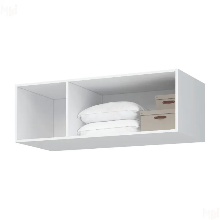 Шкаф для одежды ШК-02 Лион 3-х створчатый с антресолью, белый