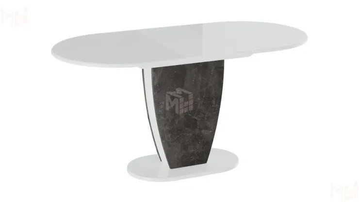 Стол обеденный Монреаль Тип 1 Белый глянец, Моод темный