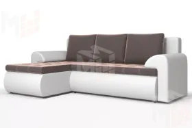 Угловой диван Ванкувер (левый)  Белый, Коричневый