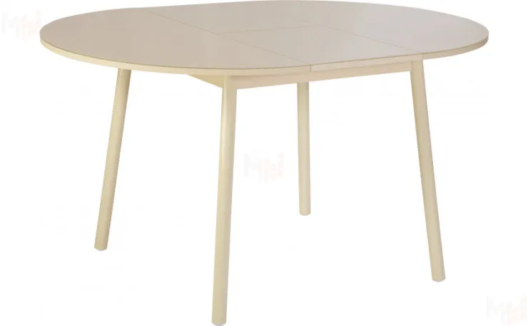 Стол раскладной стеклянный Вин D100 Кремовый