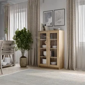 2.02.03.390.3 СИРИУС тумба 2 двери со стеклом 78х123 сонома RU