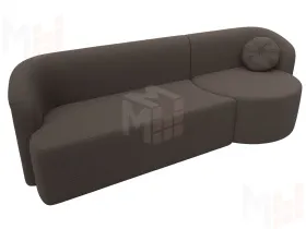 Диван прямой Лига-027 угол правый ( Амур коричневый )