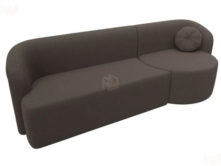 Диван прямой Лига-027 угол правый ( Амур коричневый )