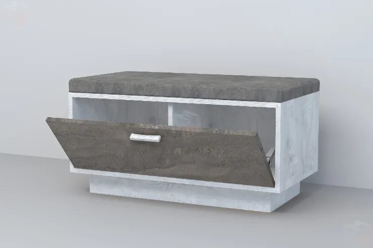 Обувница Об-1  ПД Эго  Бетон Светлый/Камень Темный