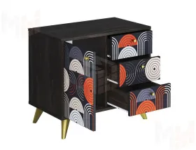 Комод Фьюжн Арт КМ-002 камень угольный/Vinil