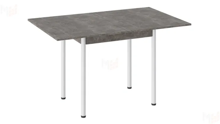 Стол  раздвижной Родос Тип 2 с опорой d40 Белый муар, Ателье темный