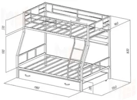 Двухъярусная кровать Гранада - 1 ПЯ