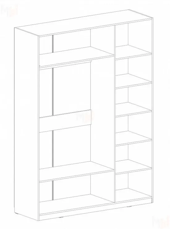 Шкаф трехдверный с обрамлением Глазго