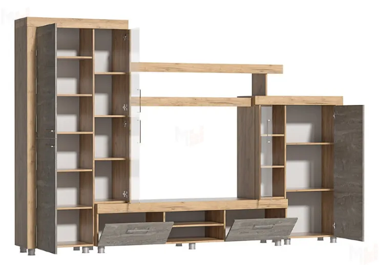 Гостиная Аллегро 1 Дуб Крафт/Камень Темный