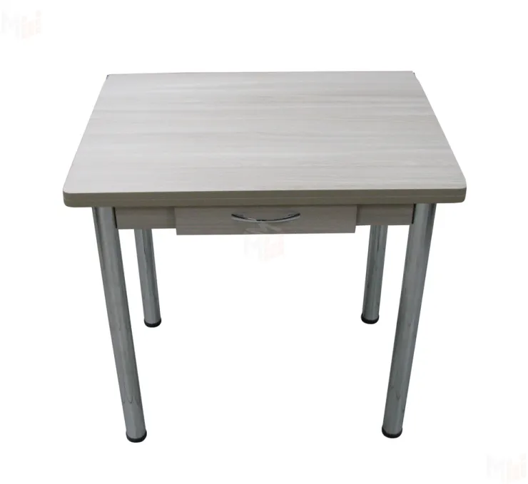 Стол Ломберный поворотно-раскладной с ящиком 780*580 (ясень шимо светлый) ножки хром