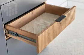 Стенка в гостиную Бери дуб крафт золотой/графит