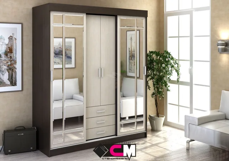 Шкаф-купе Андрей-1 (венге/дуб)