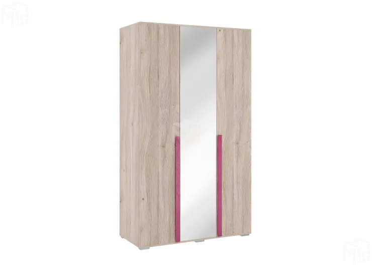 Шкаф трехдверный Лайк  05.02 дуб мария/фуксия