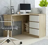 Стол Челси угловой (сонома/белый глянец)