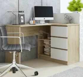 Стол Челси угловой (сонома/белый глянец)