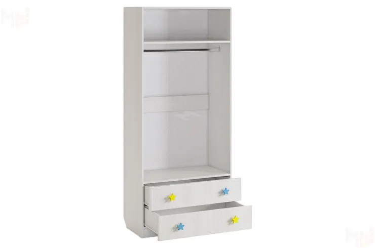 Шкаф комбинированный Чудо (с ящ. 2-створчатый) белый рамух