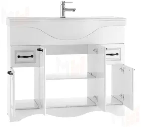 Тумба под умывальник "Классика 105" RICH белое дерево Домино