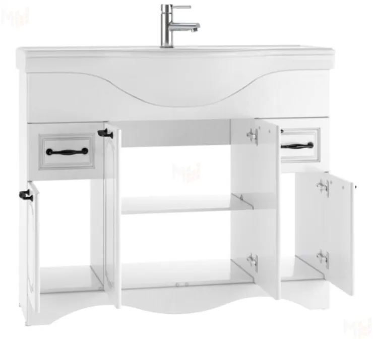 Тумба под умывальник "Классика 105" RICH белое дерево Домино