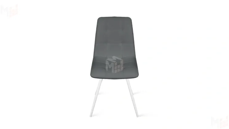 Стул Бруно (конус Т3) Белый муар, Кожзам Серый