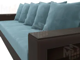 Диван прямой Дубай Лайт ( Бирюзовый;Коричневый )