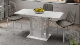 Стол раздвижной Кёльн Тип 1 Белый, Стекло Белый глянец