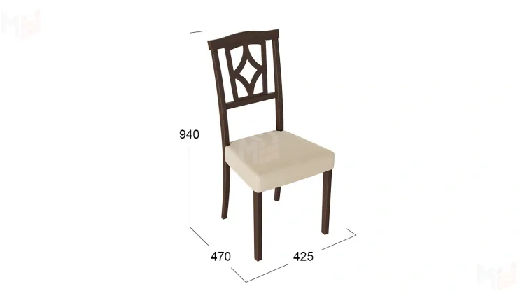 Стул Сити 3 Орех темный, тк №108
