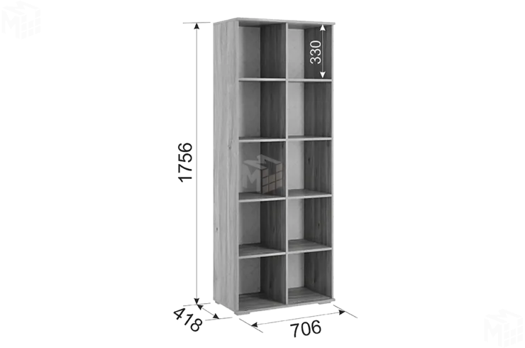 Стеллаж Зоо  16.01 дуб мария/белый
