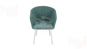 Стул Верона Т6 Белый муар, Велюр D006 бирюзовый