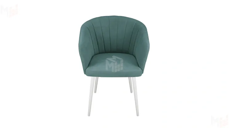 Стул Верона Т6 Белый муар, Велюр D006 бирюзовый