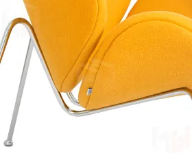 Кресло дизайнерское DOBRIN EMILY (желтая ткань AF13, хромированная сталь)