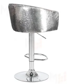 Стул барный DOBRIN DARCY SHINY (серый велюр с серебряными пайетками)