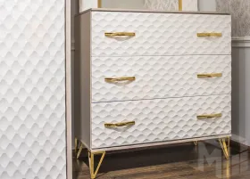 Комод Lara 3 ящика белый глянец