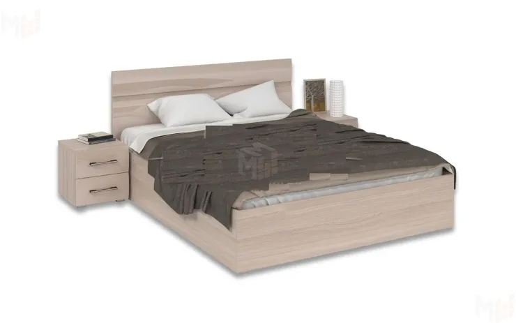 Кровать Ненси 1,6 с подъемным механизмом (ясень/капучино глянец)