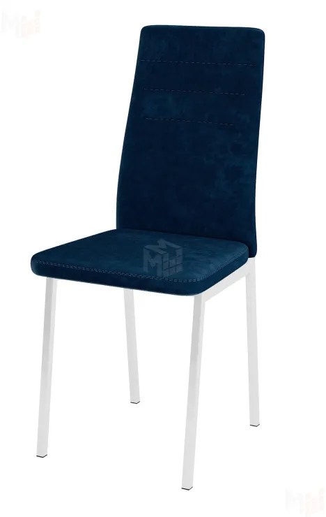 Стул Амстер (велюр синий, ноги белые)