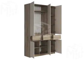 Шкаф Бостон ШК-002 (дуб крафт серый/кашемир)