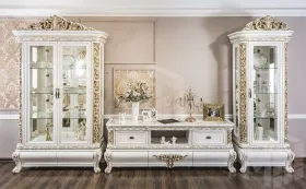 Гостиная Алсу 1+тв+2 белый глянец