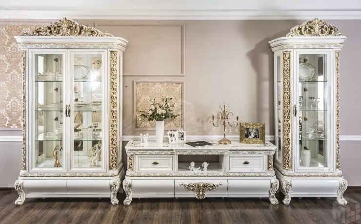 Гостиная Алсу 1+тв+2 белый глянец