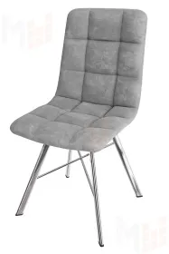 Стул Чили (велюр серый, ноги хром)