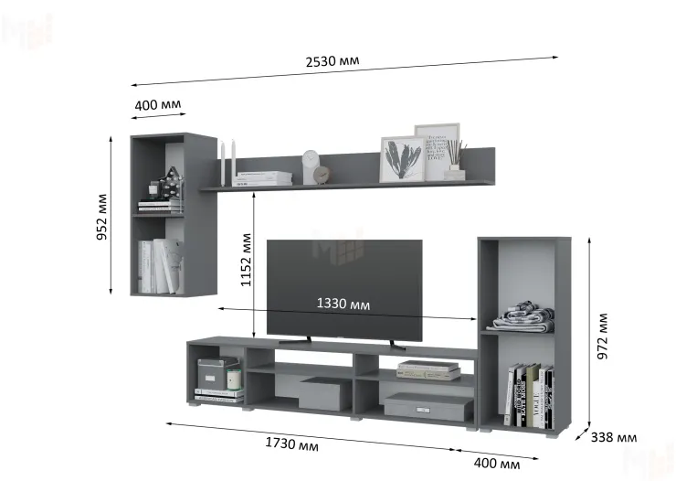 Гостиная Лира ЛДСП Графит