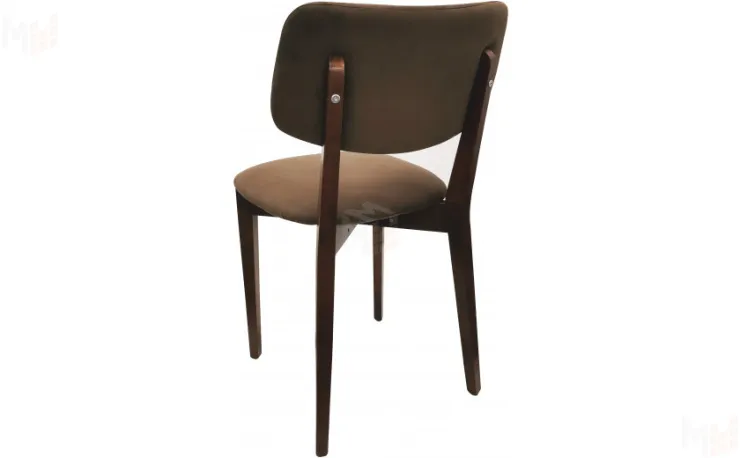 Стул деревянный с мягким сиденьем Мэти Темный орех/Коричневый велюр