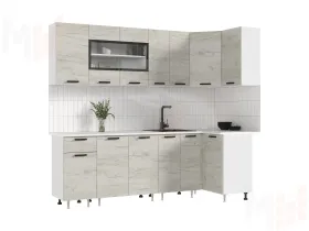 Кухня Рио New угловая 2,4*1,0 м Крафт белый