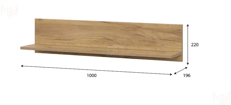 Полка навесная Милан Дуб Золотой