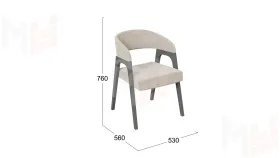 Кресло Техас 1 - W-101  Графит, тк. №208 Велюр Jercy cream