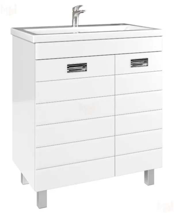 Тумба под умывальник "Elen 75" Cube c корзиной для белья Домино