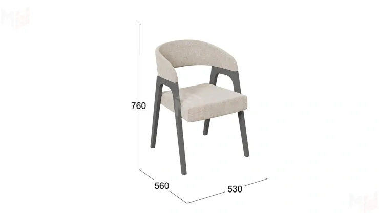 Кресло Техас 1 - W-101  Графит, тк. №208 Велюр Jercy cream